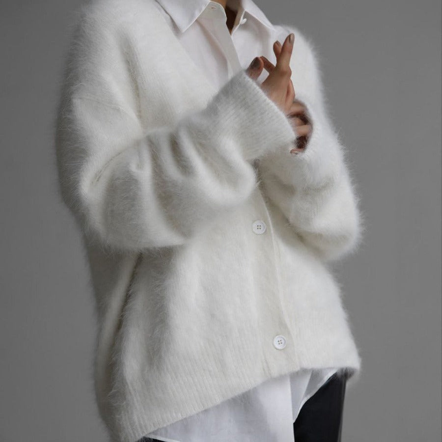 Gilet Femme Col V Boutonné – Automne/Hiver