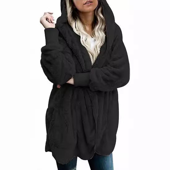 Manteau à carreaux pour femmes, épais et tendance