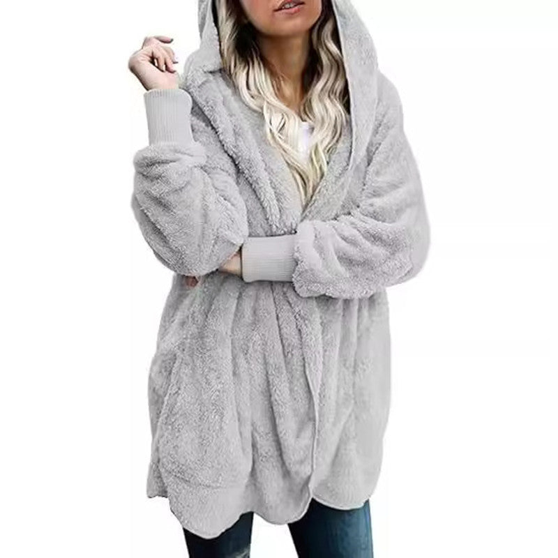 Manteau à carreaux pour femmes, épais et tendance