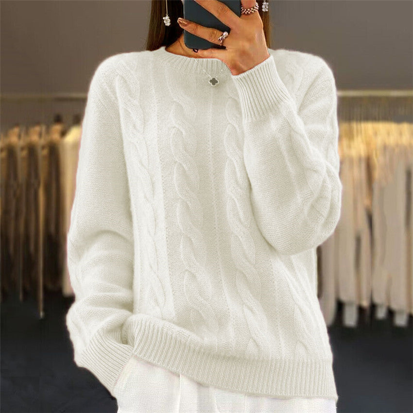 Retro Cable-knit Sweater – Chic & Confort