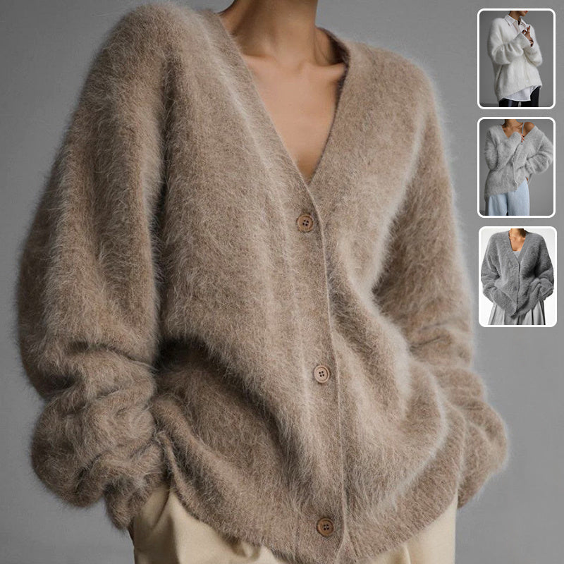 Gilet Femme Col V Boutonné – Automne/Hiver
