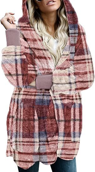 Manteau à carreaux pour femmes, épais et tendance