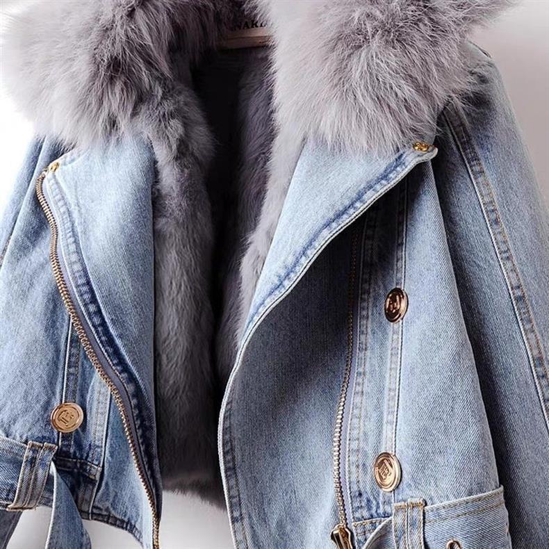 Manteau Denim à Fourrure Amovible – Chic & Chaleureux
