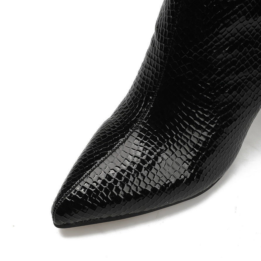 Bottines Martin Femme – Talon Stiletto et Motif Serpent