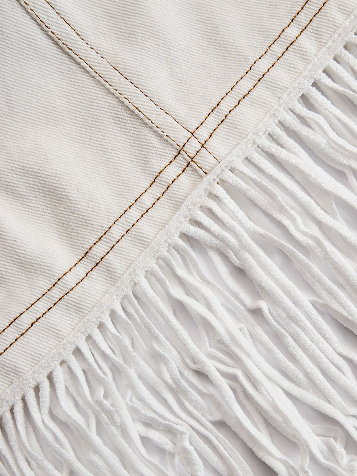 Robe Mini Femme Jean Franges Splicing Rétro Haut de Gamme Denim Ceinturée Coupe Ample Blanc Crème – Denim Luxe