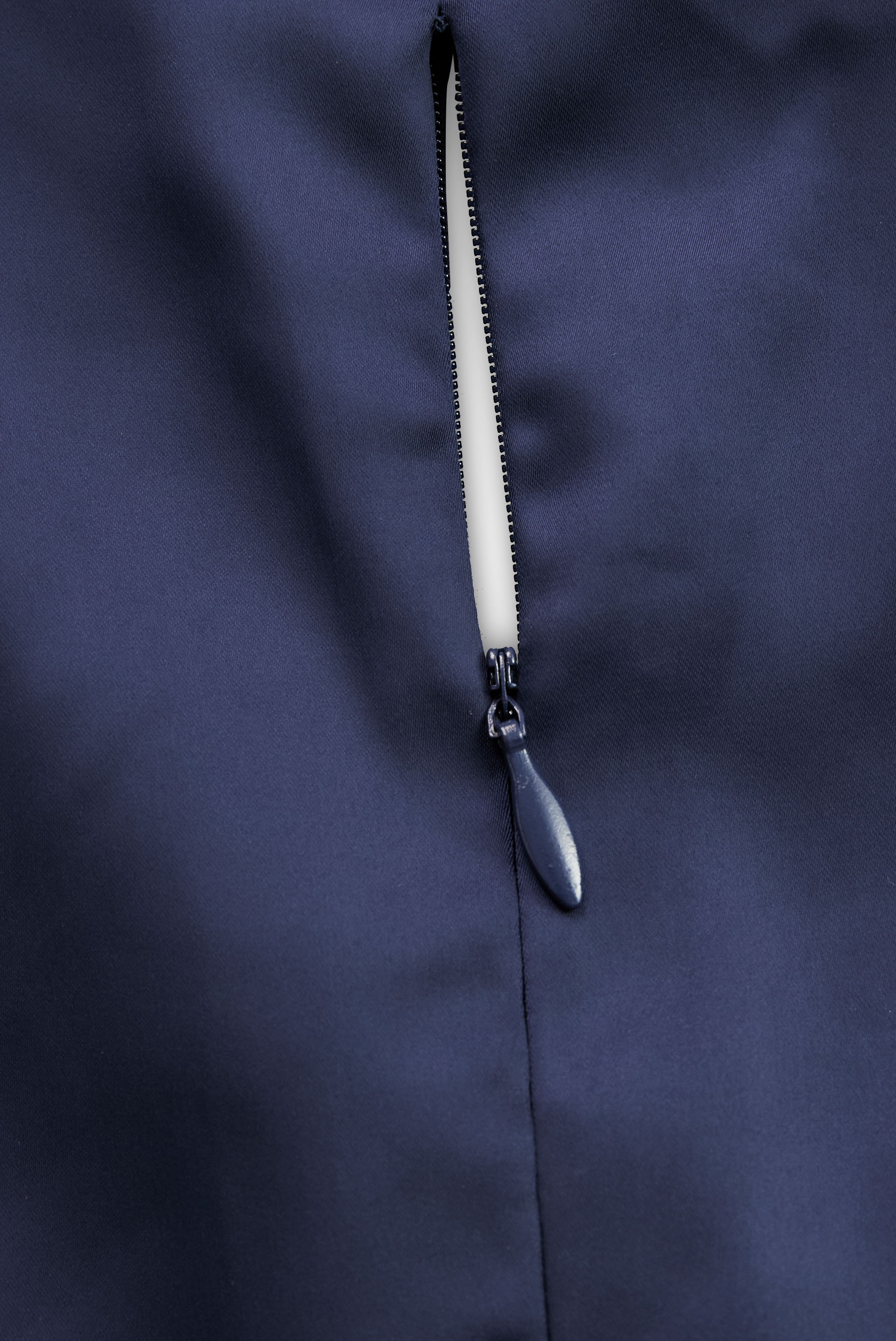 Robe de Soirée Midi Femme Satin Col Drapé Coupe Ajustée Vintage Bleu Marine – Mooyius