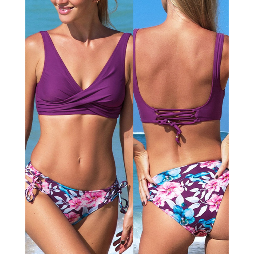 Bikini Due Pezzi Donna a Blocchi di Colore con Spalline Regolabili – Maya