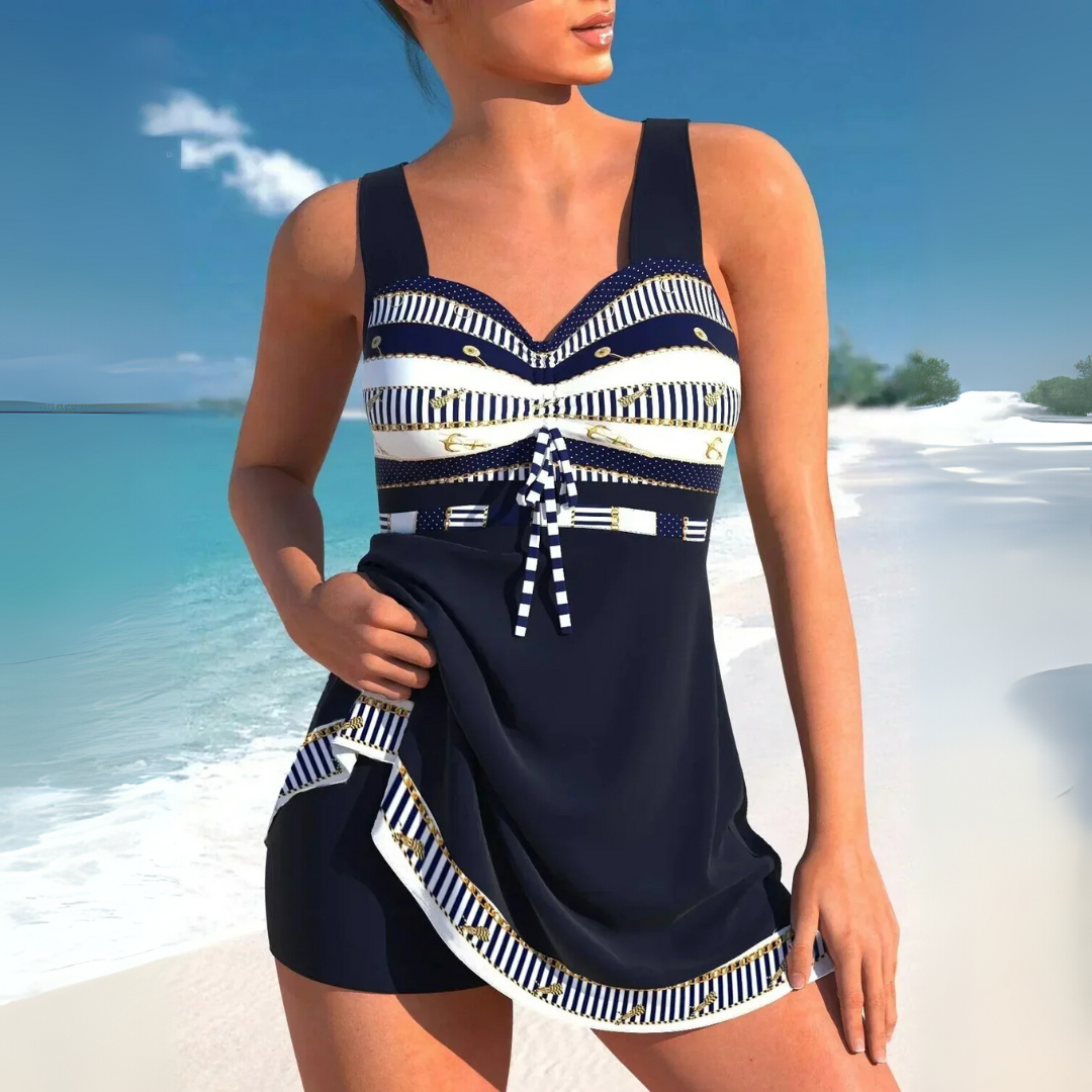 Tankini Femme à Motif Aztèque avec Contrôle du Ventre