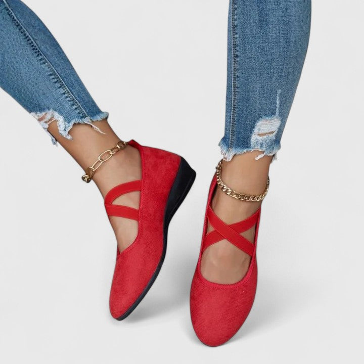 Chaussures Orthopédiques Femme Quotidien Jour à Nuit Slip-On Rembourrées Artisanales Noir Rouge Bleu – Jynna