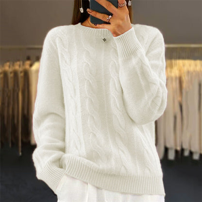 Retro Cable-knit Sweater – Chic & Confort