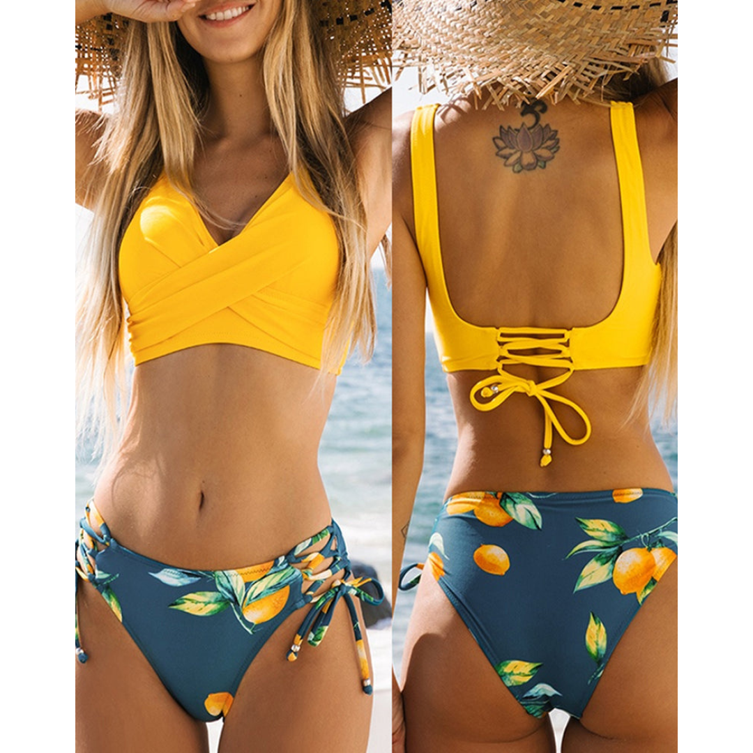 Bikini Due Pezzi Donna a Blocchi di Colore con Spalline Regolabili – Maya
