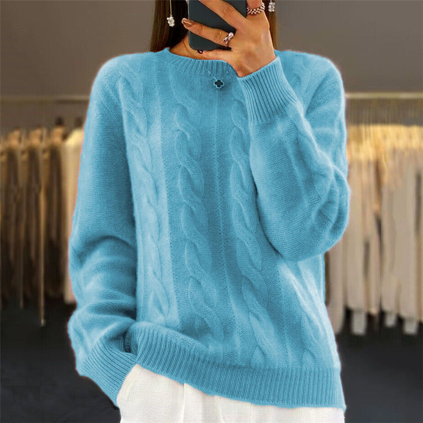 Retro Cable-knit Sweater – Chic & Confort