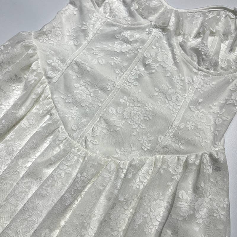 Vestido Corto Halter con Falda de Encaje – Livia