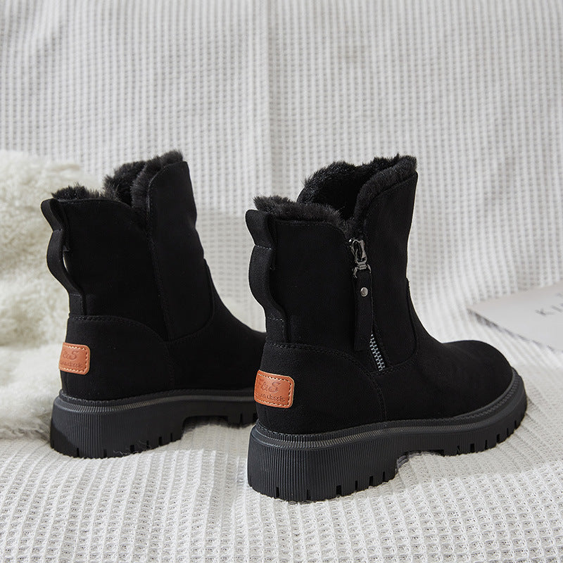 Bottines d’Hiver Femme en Cuir et Fourrure