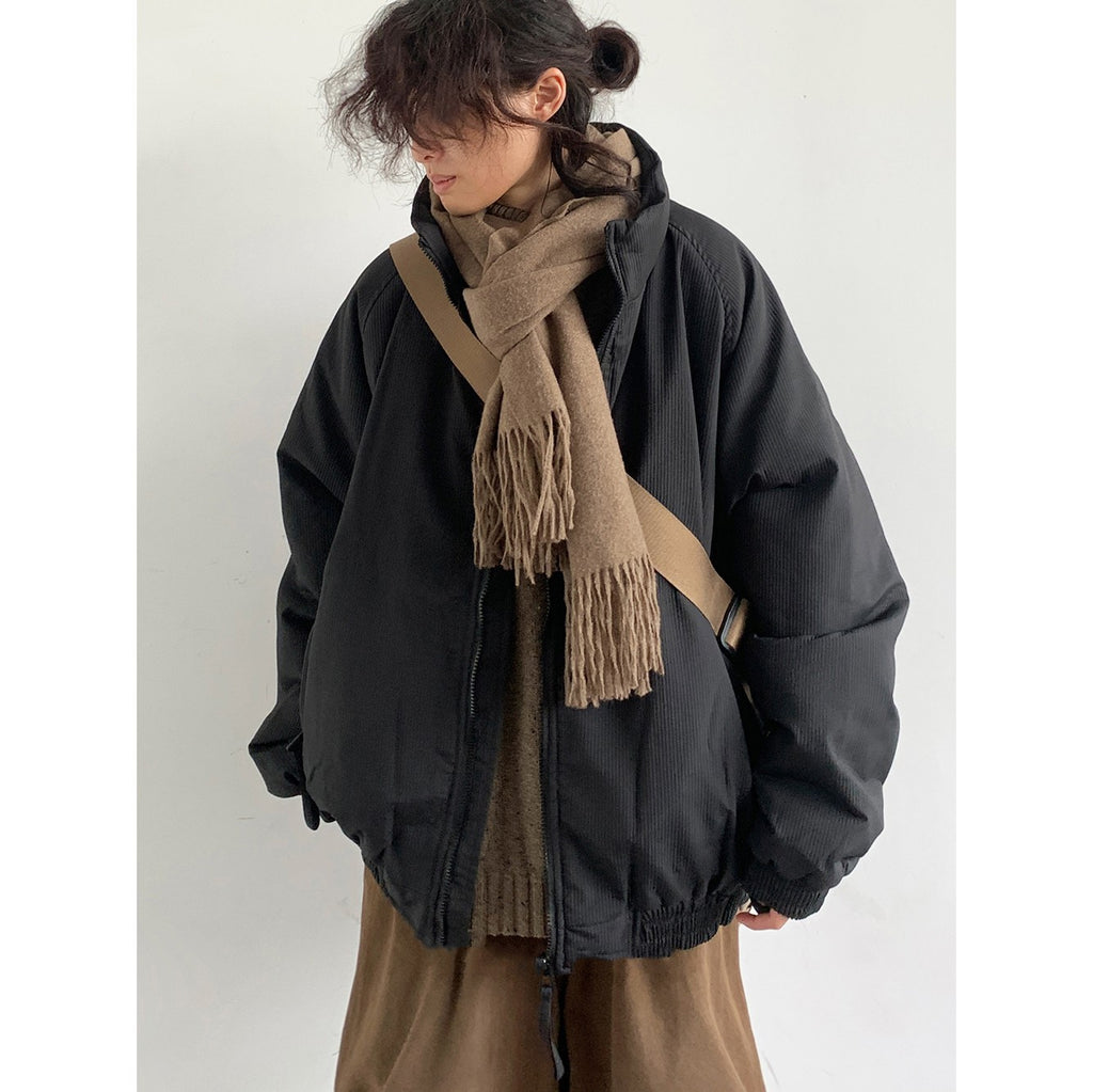 Cappotto Trapuntato a Righe – Elegante Retrò e Comodo