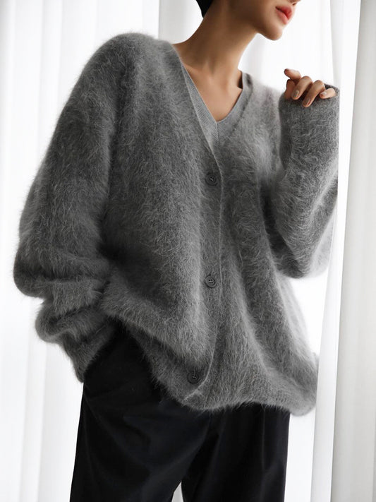 Gilet Femme Col V Boutonné – Automne/Hiver
