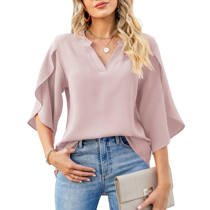 Top Femme Élégant à Manches Florales – Décontracté & Stylé