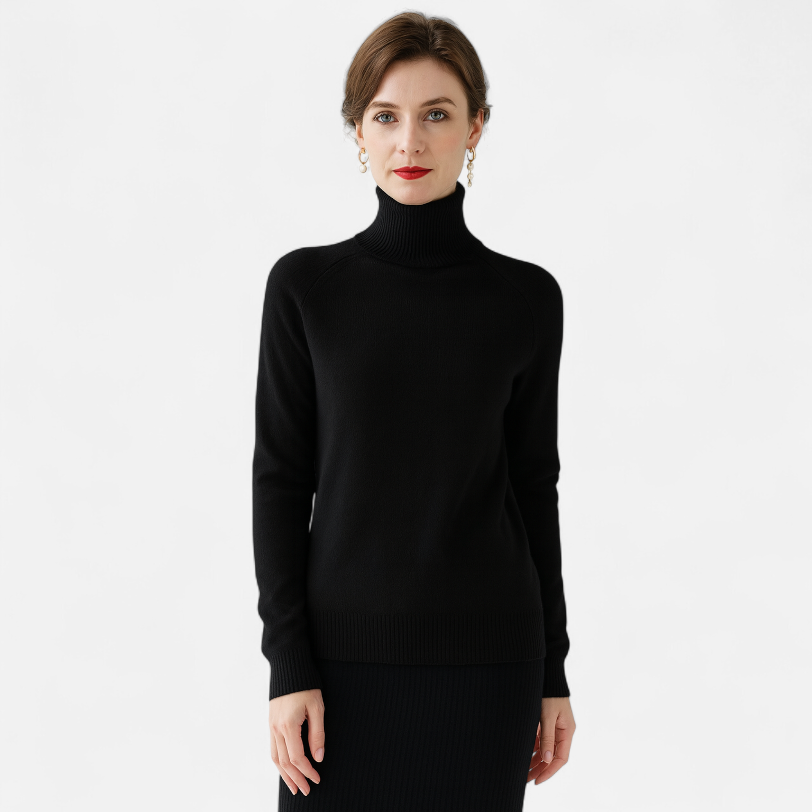 Maglione Donna Collo Alto in Lana Merino e Cachemire – Maglia Calda Elegante