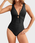 One-Piece Swimsuit with Deep V Neckline for Women – Deep V Sculpt