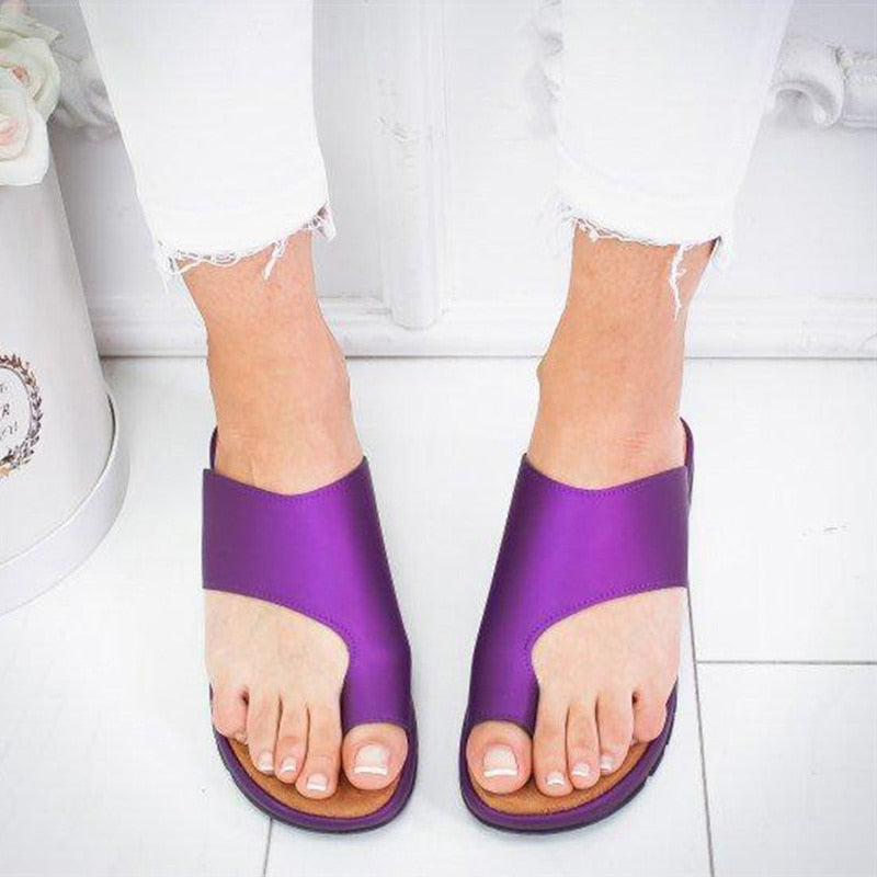 Sandale Orthopédique Femme Été Quotidien Correctrice Hallux Valgus Semelle Confort Noir Violet – Anabella