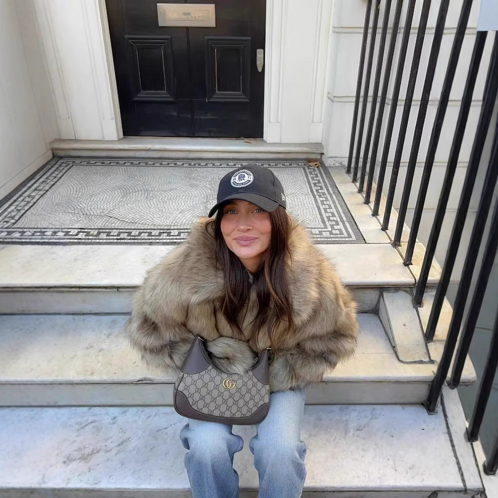 Manteau Élégant en Fourrure Synthétique