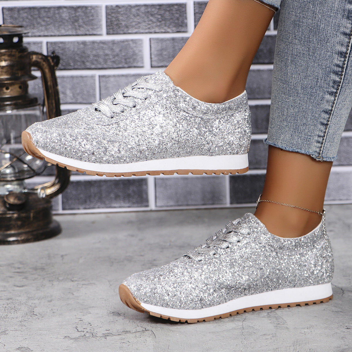 Sneakers Brillantes Femme Style Chic & Casual