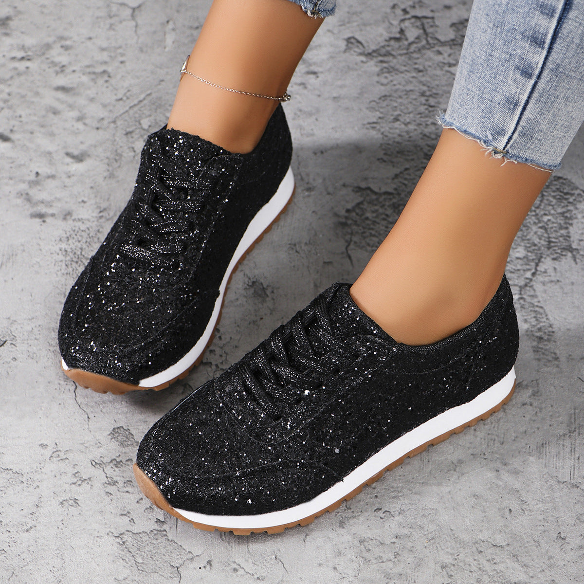 Sneakers Brillantes Femme Style Chic & Casual