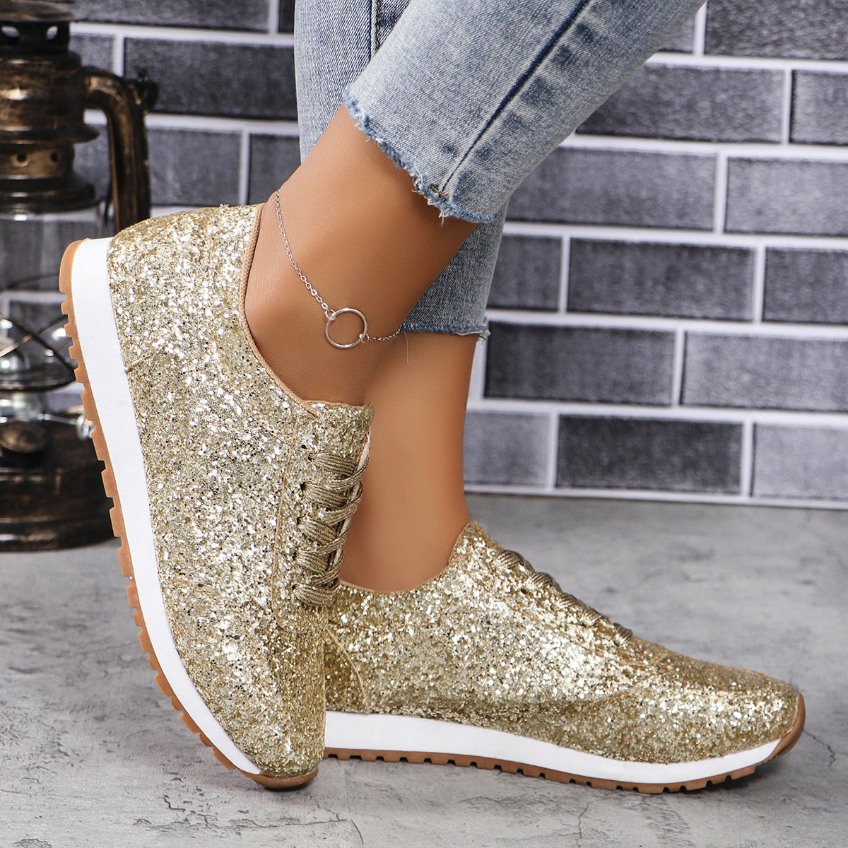 Sneakers Brillantes Femme Style Chic & Casual