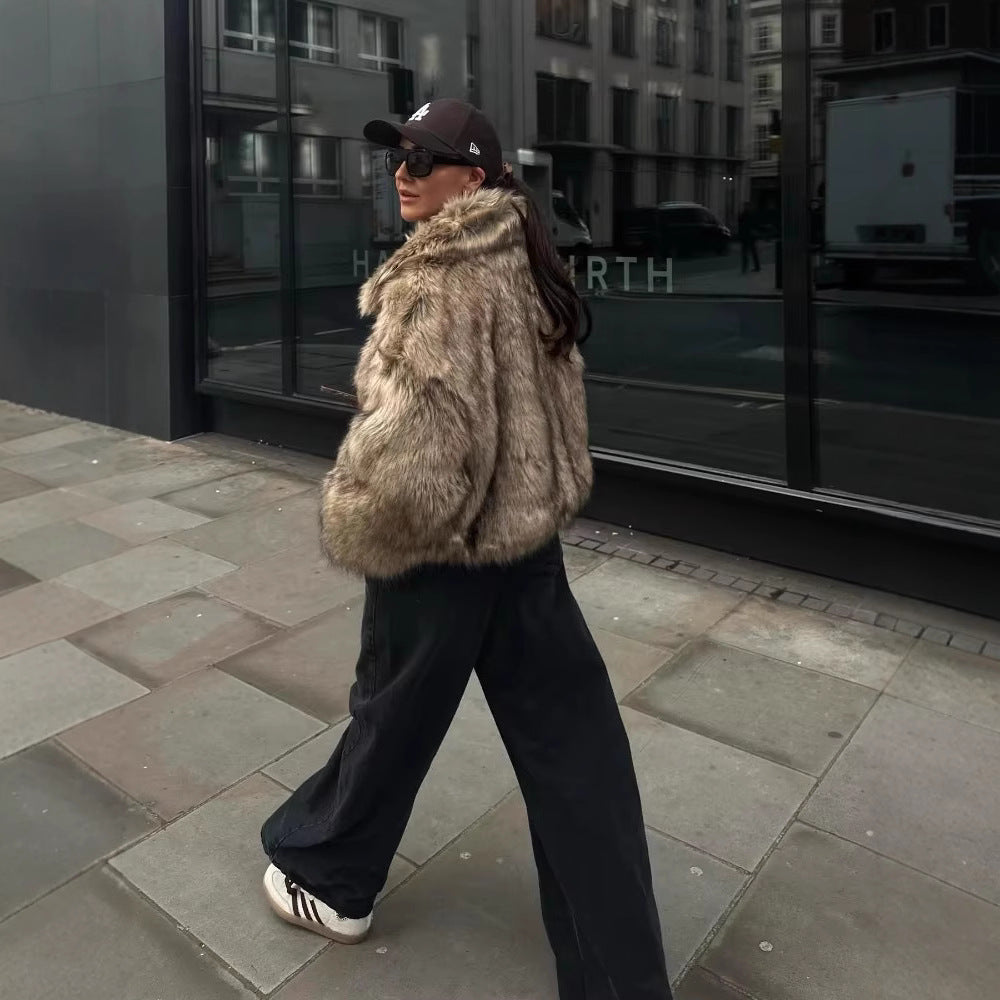 Manteau Élégant en Fourrure Synthétique