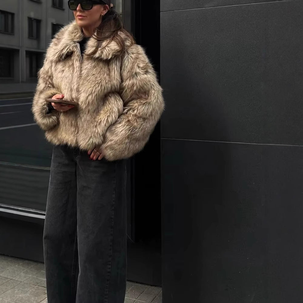 Manteau Élégant en Fourrure Synthétique