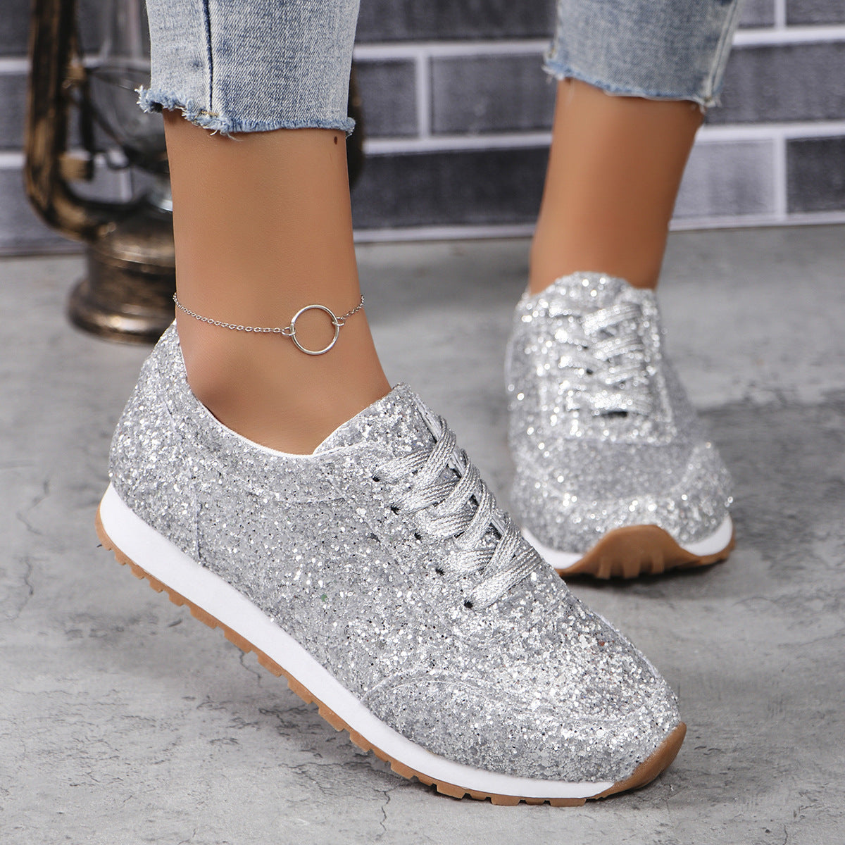 Sneakers Brillantes Femme Style Chic & Casual