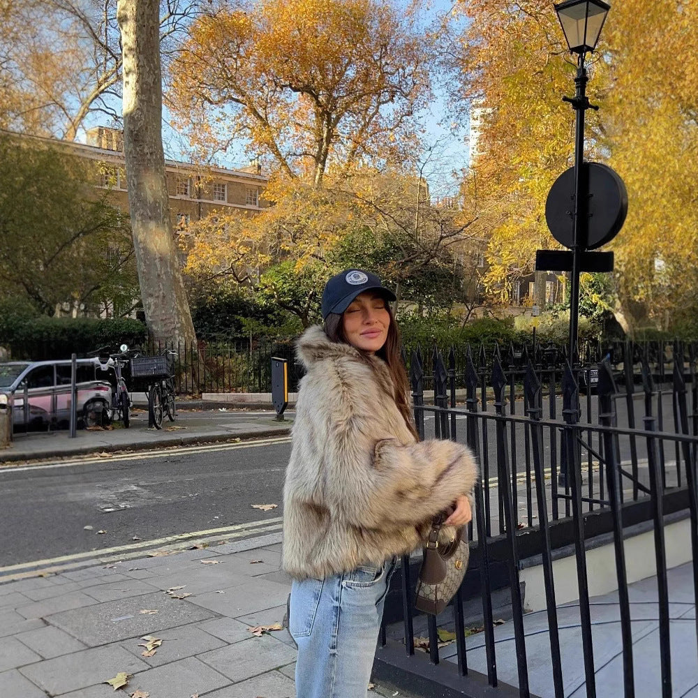 Manteau Élégant en Fourrure Synthétique