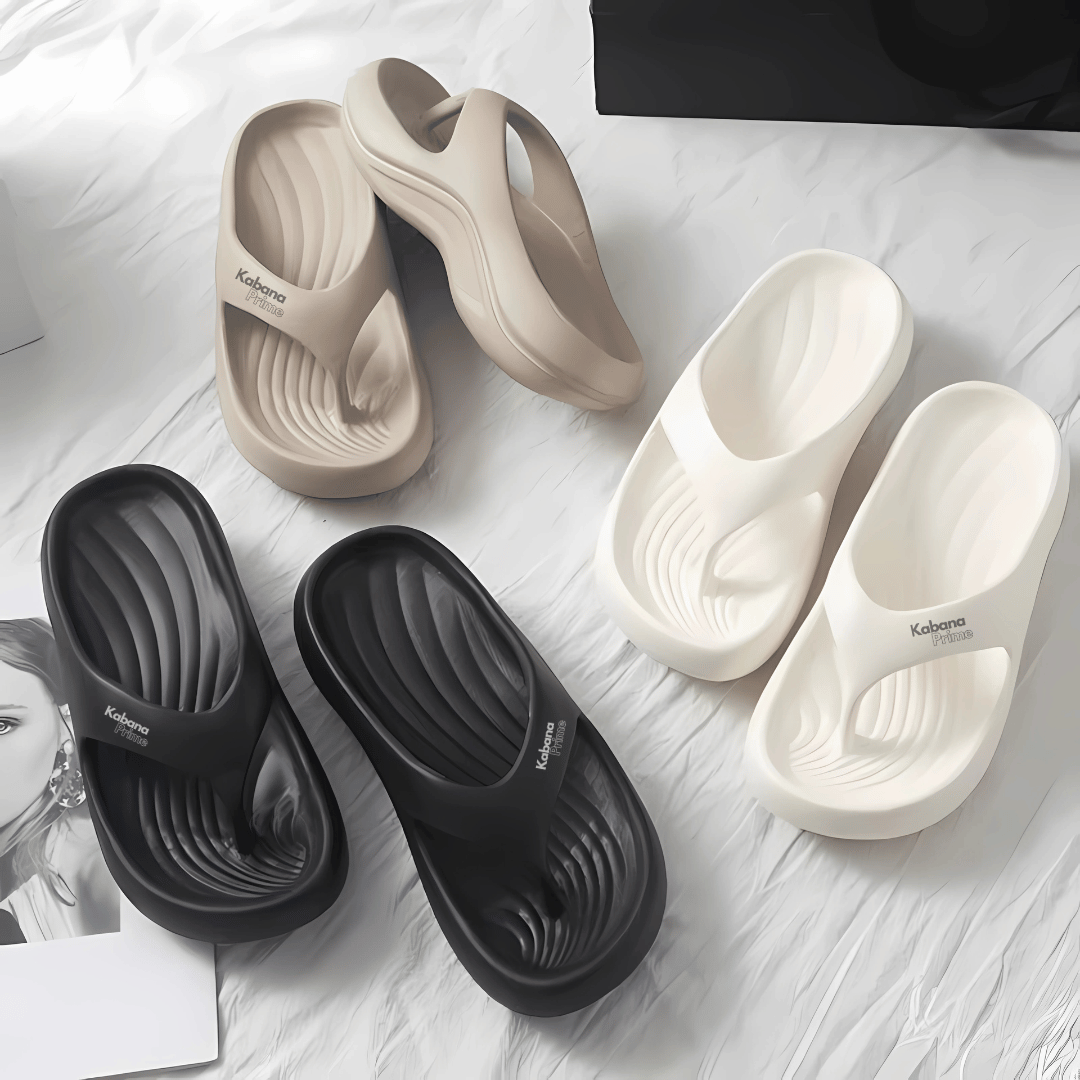 Tong Anatomique Orthopédique Femme Quotidien Design Ergonomique Semelle Amortissante Noir Blanc – Ortho Original