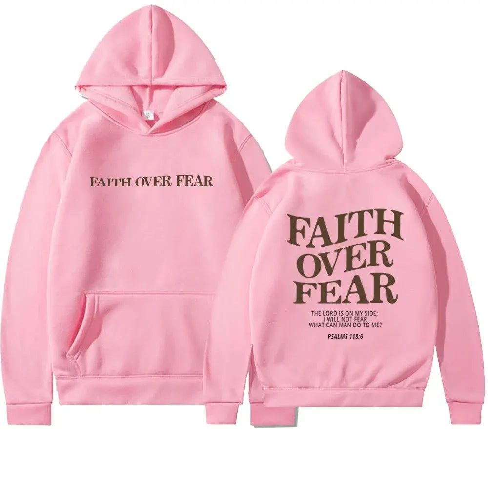 Sudadera con Capucha Unisex Inspiradora: 'Fe Sobre el Miedo'