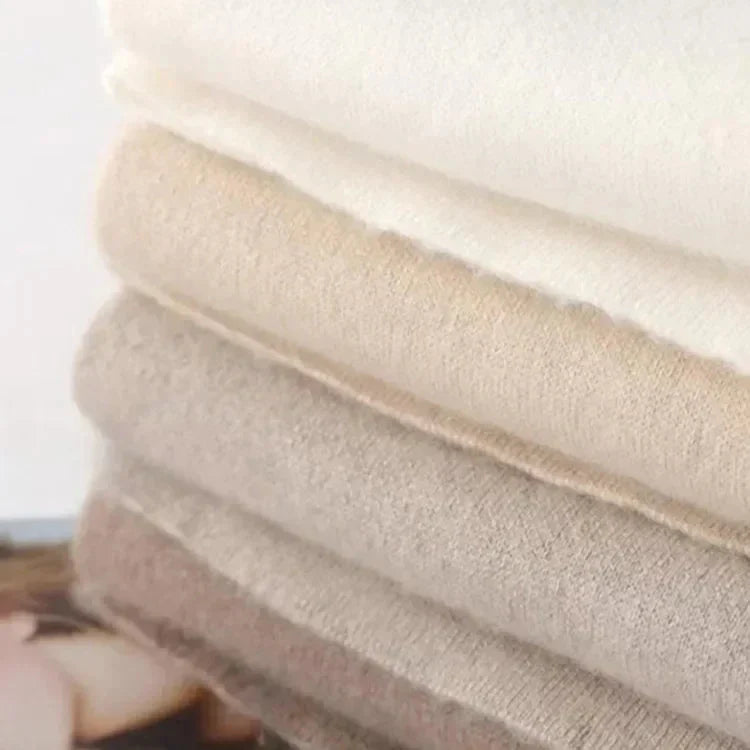 Knitted Pants Cashmere Look – Soft Lounge Pants with Wide Legs in Taupe