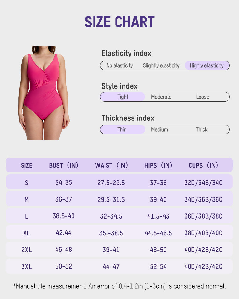 One-Piece Shaping Swimsuit with V-Neckline for Women – Sculpt Ease