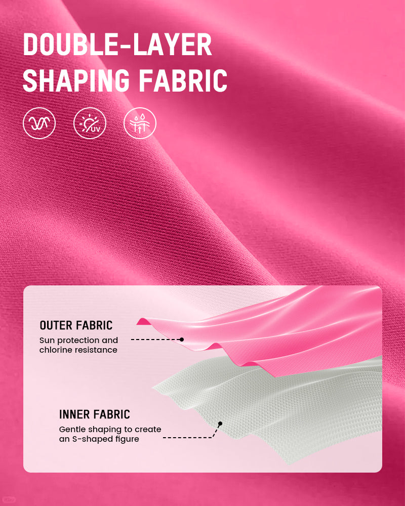 One-Piece Shaping Swimsuit with V-Neckline for Women – Sculpt Ease