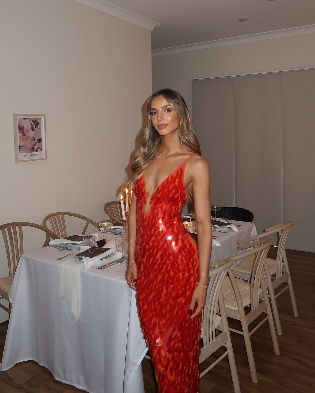 Robe Longue de Soirée à Décolleté en V