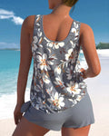 Completo Tankini Donna con Top Lungo e Slip Corto