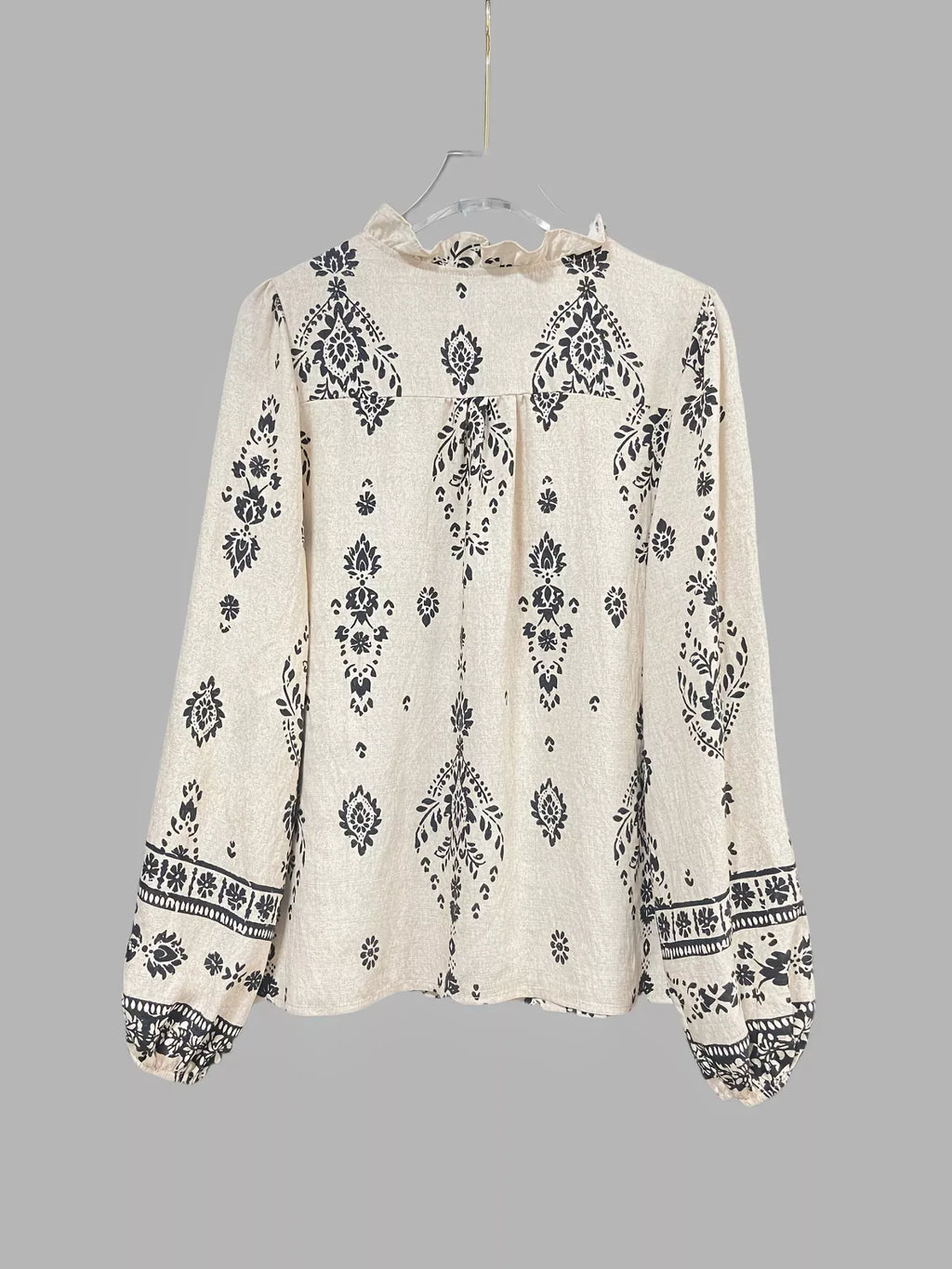 Blusa Estampada con Botones y Escote en V Estilo Boho Chic