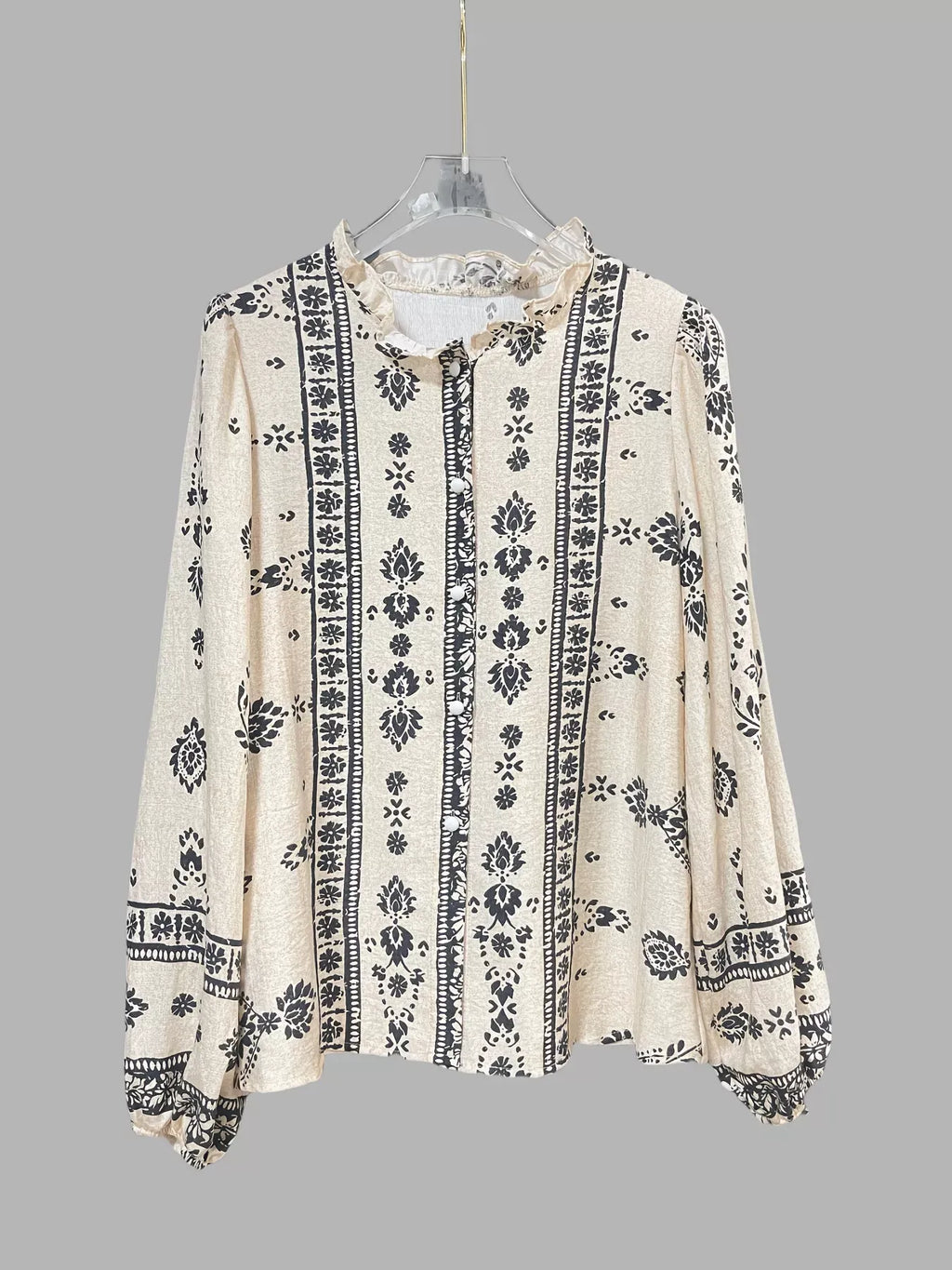 Blusa Estampada con Botones y Escote en V Estilo Boho Chic