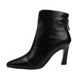 Women's Martin Ankle Boots – Stiletto Heel and Snake Pattern