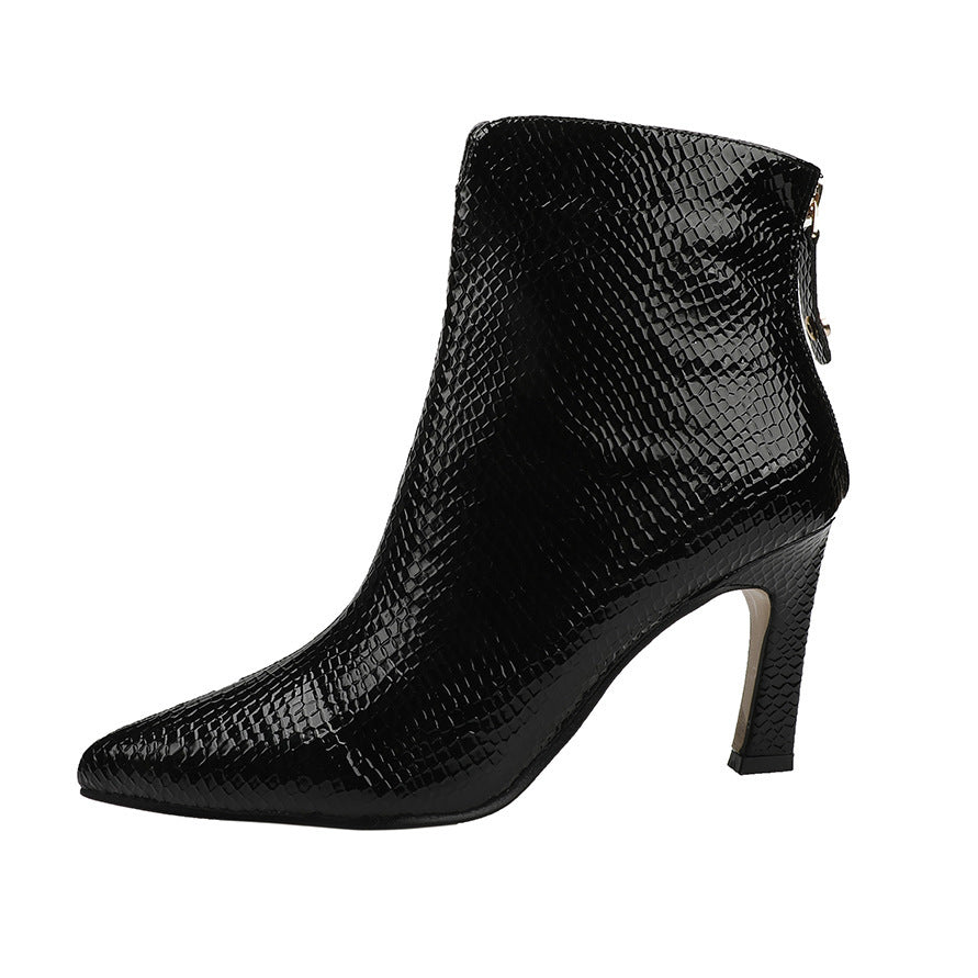 Bottines Martin Femme – Talon Stiletto et Motif Serpent