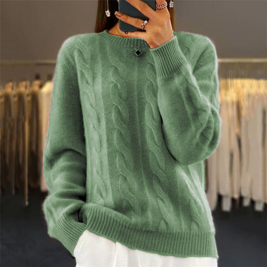 Retro Cable-knit Sweater – Chic & Confort