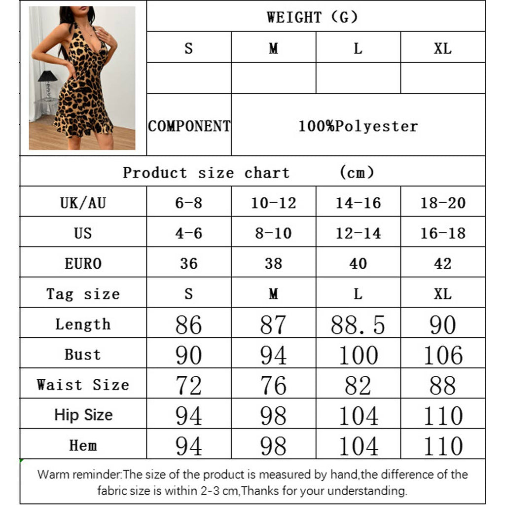 Robe Courte Imprimé Léopard Col Halter – Maya