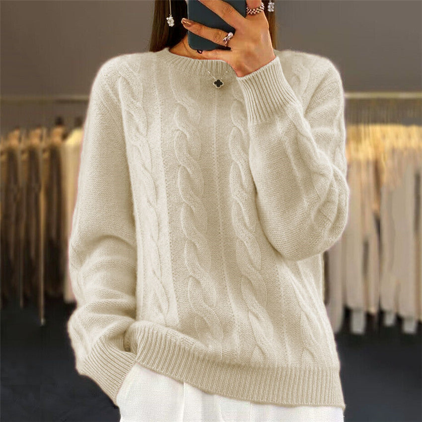 Retro Cable-knit Sweater – Chic & Confort