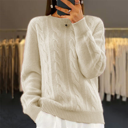 Retro Cable-knit Sweater – Chic & Confort