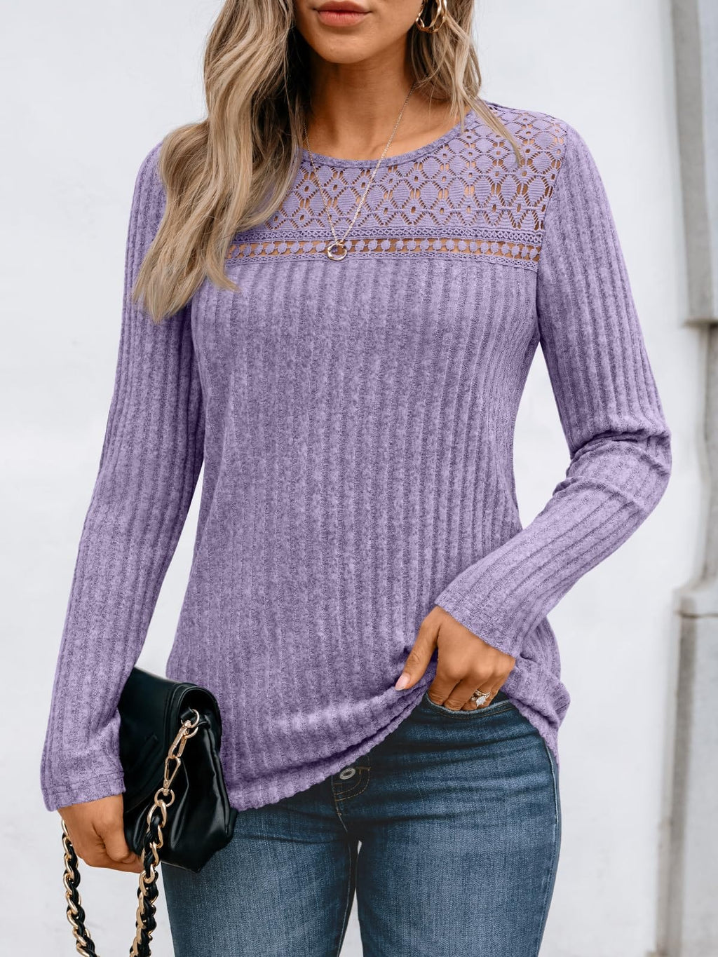 Blusa de Otoño Elegante con Detalles de Encaje para Mujeres – Autumn Lace