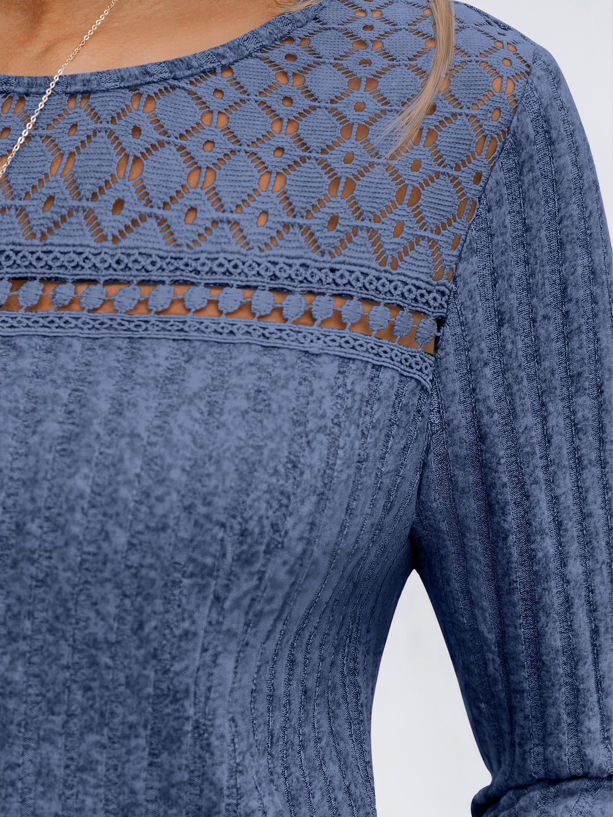 Blusa de Otoño Elegante con Detalles de Encaje para Mujeres – Autumn Lace