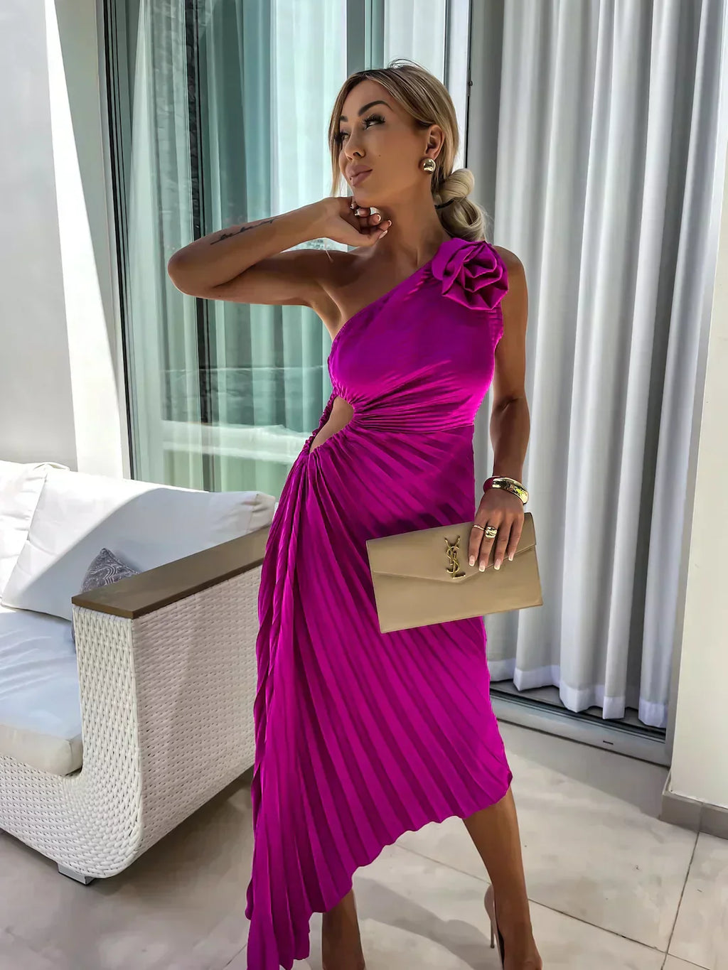 Long Puff Sleeve Evening Gown | Mandy